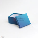 15x15x9 cm | Small Premium Dual Shade Royal Blue Glitter Finish Rigid Hamper Box| Pack Of 1