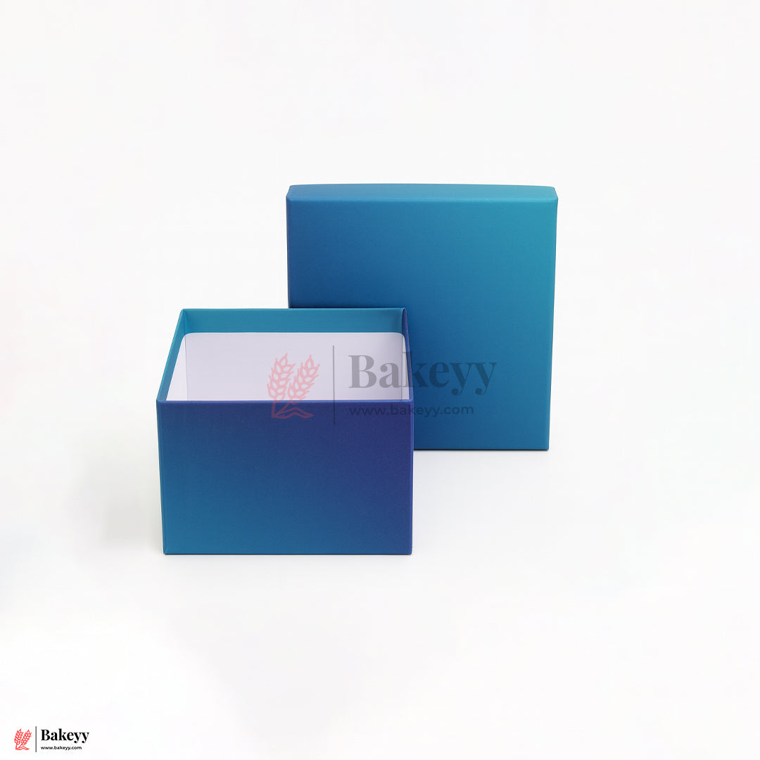15x15x9 cm | Small Premium Dual Shade Royal Blue Glitter Finish Rigid Hamper Box| Pack Of 1