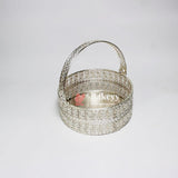 Elegant Silver Plated Metal Basket |Premium Gifting & Serving Accessory|  for Weddings, Festivals & Special Occasions