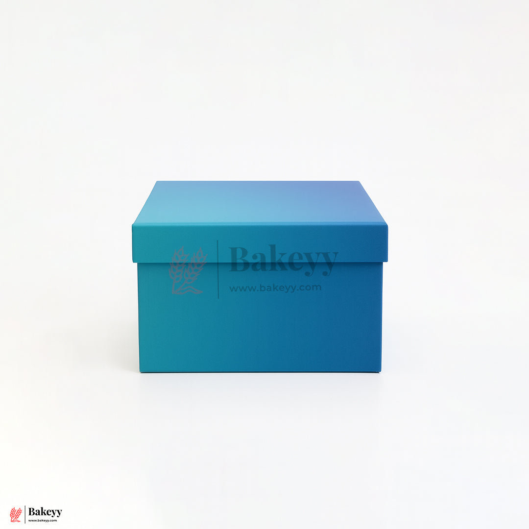 15x15x9 cm | Small Premium Dual Shade Royal Blue Glitter Finish Rigid Hamper Box| Pack Of 1
