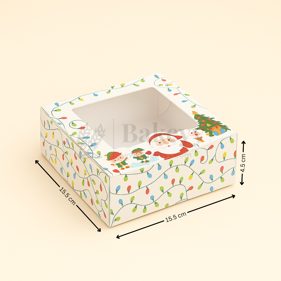 Premium Christmas Brownie Gift Box | White Santa Christmas Theme | Pack of 25