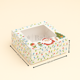 Premium Christmas Brownie Gift Box | White Santa Christmas Theme | Pack of 25
