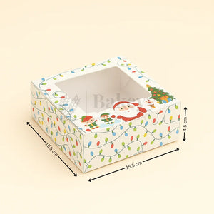 Premium Christmas Brownie Gift Box | White Santa Christmas Theme | Pack of 25 - Bakeyy.com - India - Premium Christmas Brownie Gift Box | White Santa Christmas Theme | Pack of 25 - 4 Brownie 350.00