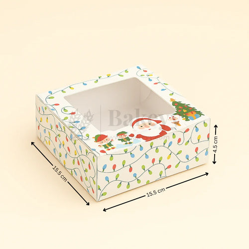 Premium Christmas Brownie Gift Box | White Santa Christmas Theme | Pack of 25