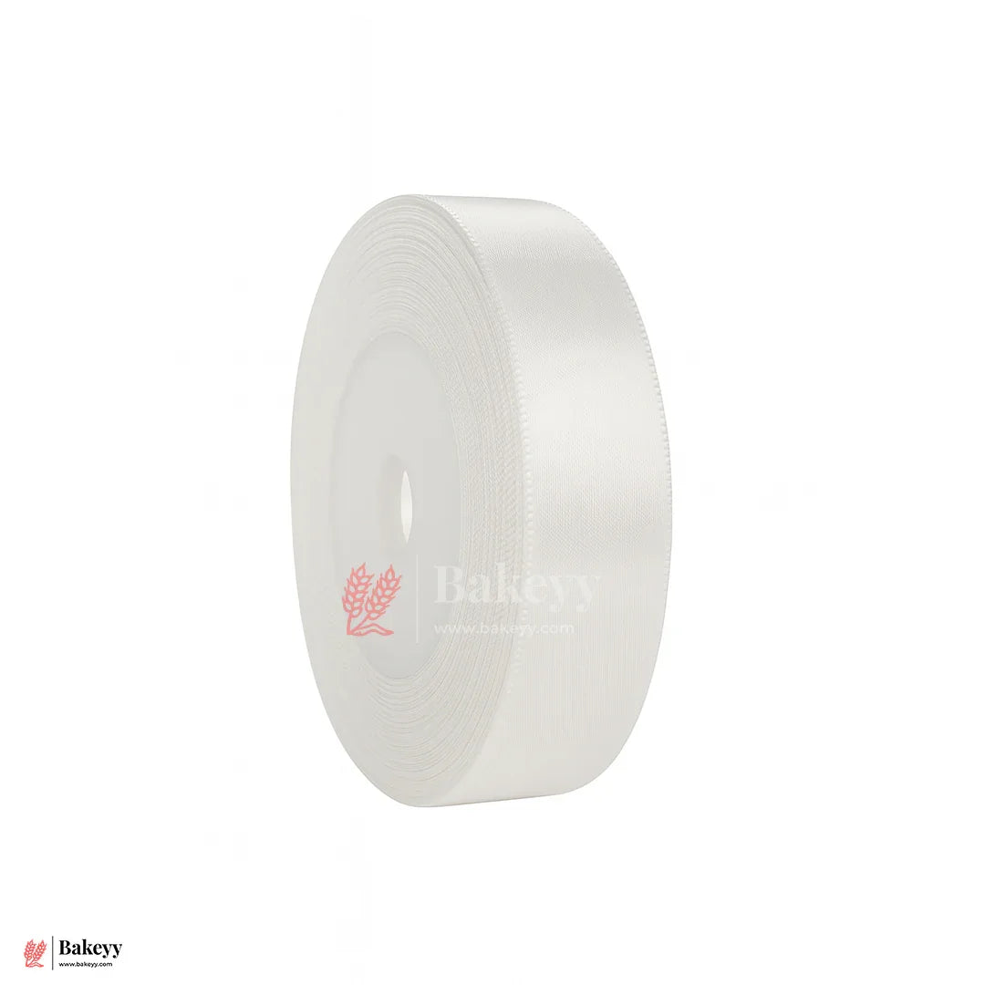 0.5 inch |18 Mtr White Satin Ribbon Roll – High-Quality Decorative Ribbon for Gift Wrapping & Crafts| 1 Roll