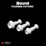 Premium Round Plunger Cutters| Fondant Cutter | Set of 3 - Bakeyy.com - India - Premium Round Plunger Cutters| Fondant Cutter | Set of 3 - Default Title