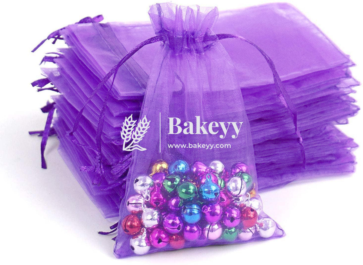 13x18 CM | Organza Potli Bags | Light  Purple Colour | Candy Bag| Pack of 50