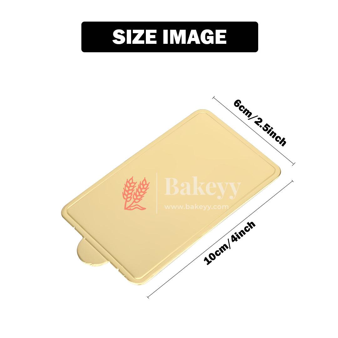 Rectangle Pastry Base Mousse Cake Boards Gold (100 pcs) - Bakeyy.com - India - Rectangle Pastry Base Mousse Cake Boards Gold (100 pcs) - Default Title