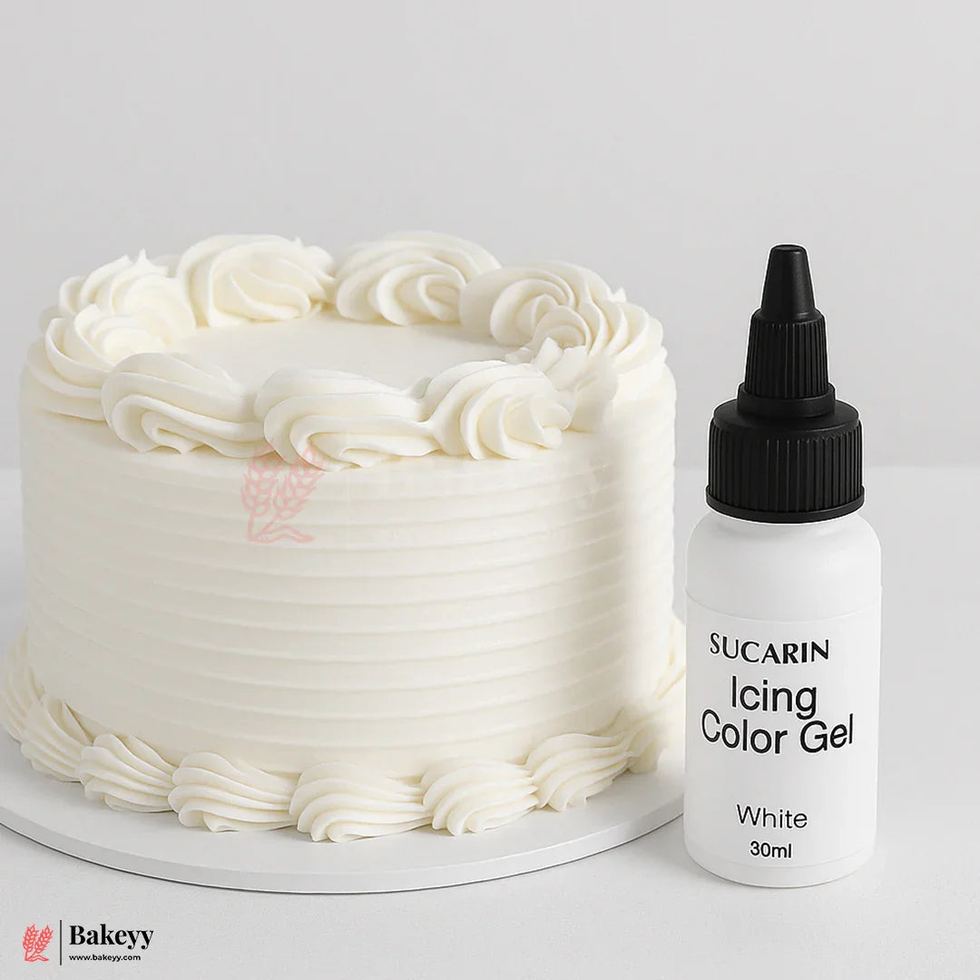Sugarin White Icing Color Gel – 30ml | Vibrant Food Gel Color for Cakes, Fondant & More - Bakeyy.com - India - Sugarin White Icing Color Gel – 30ml | Vibrant Food Gel Color for Cakes, Fondant & More - Default Title