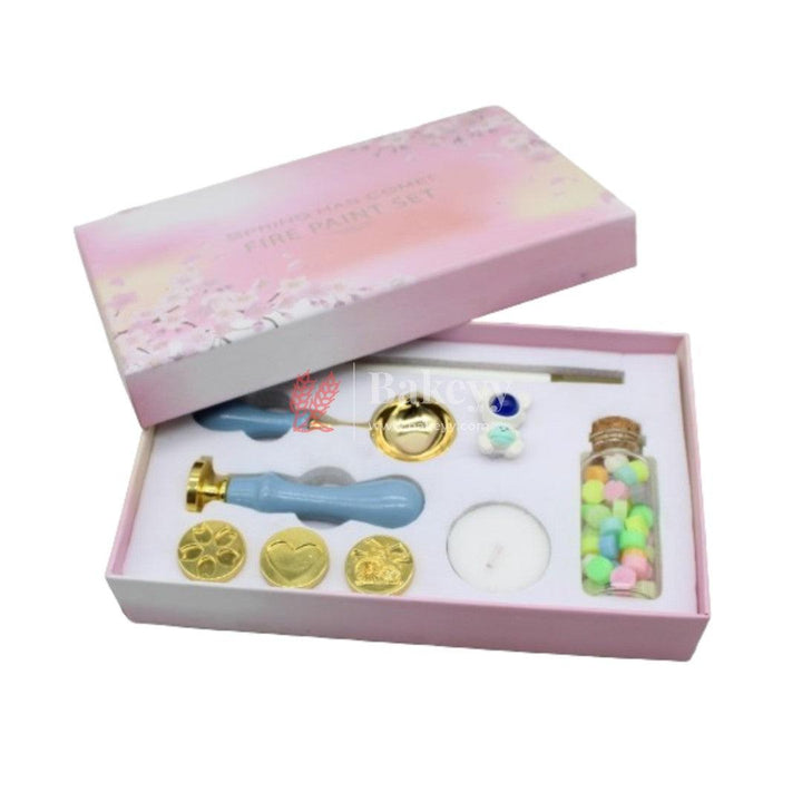 Sealing Wax Set, Wax Stamp Set with Detachable Handle Retro Iris Pattern for Parcel Envelope (Pink) - Bakeyy.com