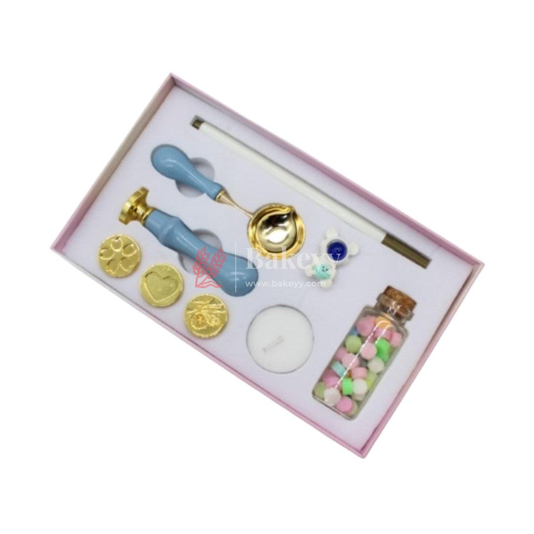 Sealing Wax Set, Wax Stamp Set with Detachable Handle Retro Iris Pattern for Parcel Envelope (Pink) - Bakeyy.com - India - Sealing Wax Set, Wax Stamp Set with Detachable Handle Retro Iris Pattern for Parcel Envelope (Pink) - Default Title