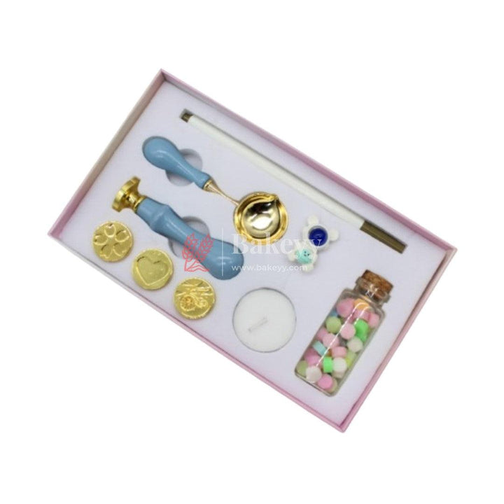 Sealing Wax Set, Wax Stamp Set with Detachable Handle Retro Iris Pattern for Parcel Envelope (Pink) - Bakeyy.com