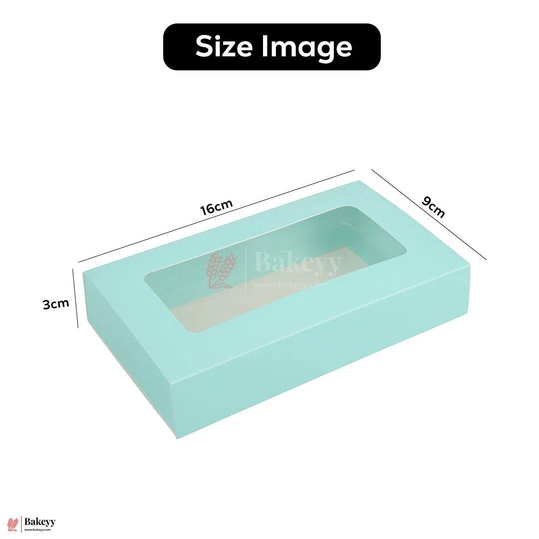 Premium Sliding Bar Box for Kunafa & Dessert Bars – 16x9x3cm|Turquoise  Color | Window Display (Pack Of 10)