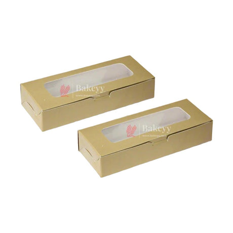 2 Brownie Box Gold Color | With Window - Bakeyy.com - India - 2 Brownie Box Gold Color | With Window - Pack Of 10