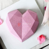 Silicon 3D Diamond Heart Entremet Cake Mould Mousse Mould - Bakeyy.com - India - Silicon 3D Diamond Heart Entremet Cake Mould Mousse Mould - Default Title