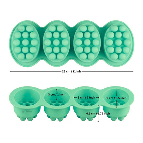 4 Cavity Bubble Dome Silicone Mould | Round Pop Design | Pack of 1