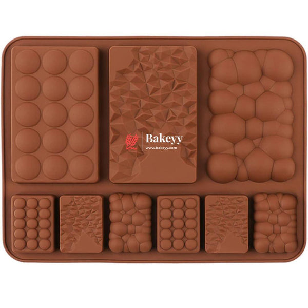 Silicone Chocolate bar Mould/Chocolate Making and Shaping Mould/Waffle Shape (Bubble, Dotted and Origami Zig zag Spike) - Bakeyy.com