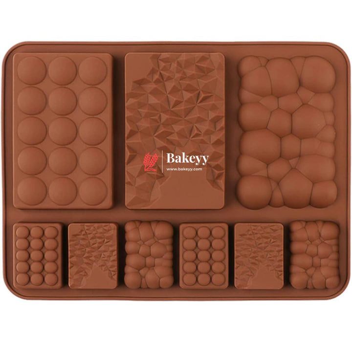 Silicone Chocolate bar Mould/Chocolate Making and Shaping Mould/Waffle Shape (Bubble, Dotted and Origami Zig zag Spike) - Bakeyy.com