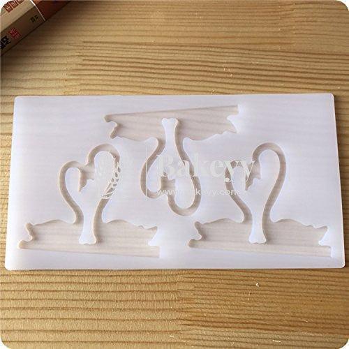 silicone-chocolate-garnishing-mould-swans-bakeyy-com - Bakeyy.com