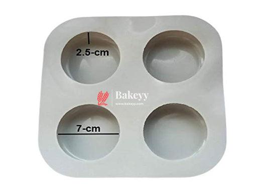 Silicone Mould 4 Cavities Plain Round Shape Mould - Bakeyy.com