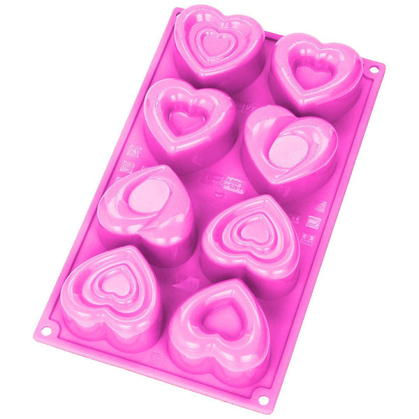 Silicone Mould 6 Cavities Heart Shape Mould - Bakeyy.com