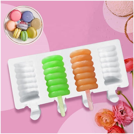 Silicone Popsicle Mould | Cakesicle Mould - Bakeyy.com - India - Silicone Popsicle Mould | Cakesicle Mould - 4 Cavity