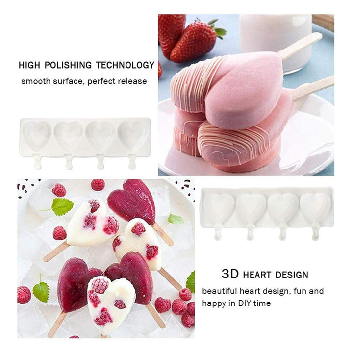 Silicone Popsicle Mould | Cakesicle Mould | 4 Cavity - Bakeyy.com