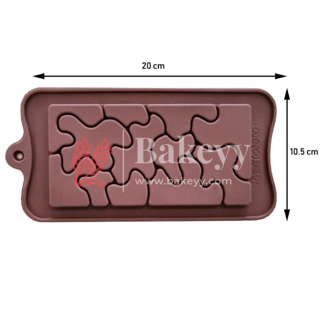 Silicone Puzzle Design Chocolate Bar Mould - Bakeyy.com - India - Silicone Puzzle Design Chocolate Bar Mould - Default Title