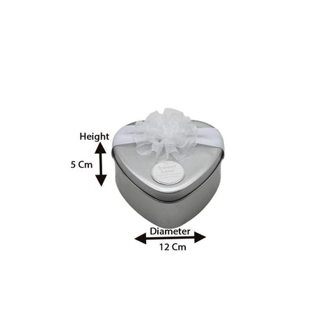 Silver Heart Empty Decorative Tin Box | Gift Box | Chocolate Box | Sweet Box | Jewellery Box | Luxury Box | Pack Of 6 - Bakeyy.com - India - Silver Heart Empty Decorative Tin Box | Gift Box | Chocolate Box | Sweet Box | Jewellery Box | Luxury Box | Pack Of 6 - Pack of 6