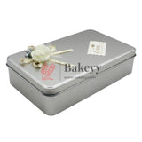 Silver Rectangle Empty Decorative Tin Box | Gift Box | Chocolate Box | Sweet Box | Jewellery Box | Luxury Box | Pack Of 2 - Bakeyy.com - India - Silver Rectangle Empty Decorative Tin Box | Gift Box | Chocolate Box | Sweet Box | Jewellery Box | Luxury Box | Pack Of 2 - Pack of 2