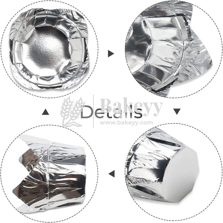 Silver Tulip Cup | Pack of 50 | Muffin Cup | Cupcake Liners - Bakeyy.com