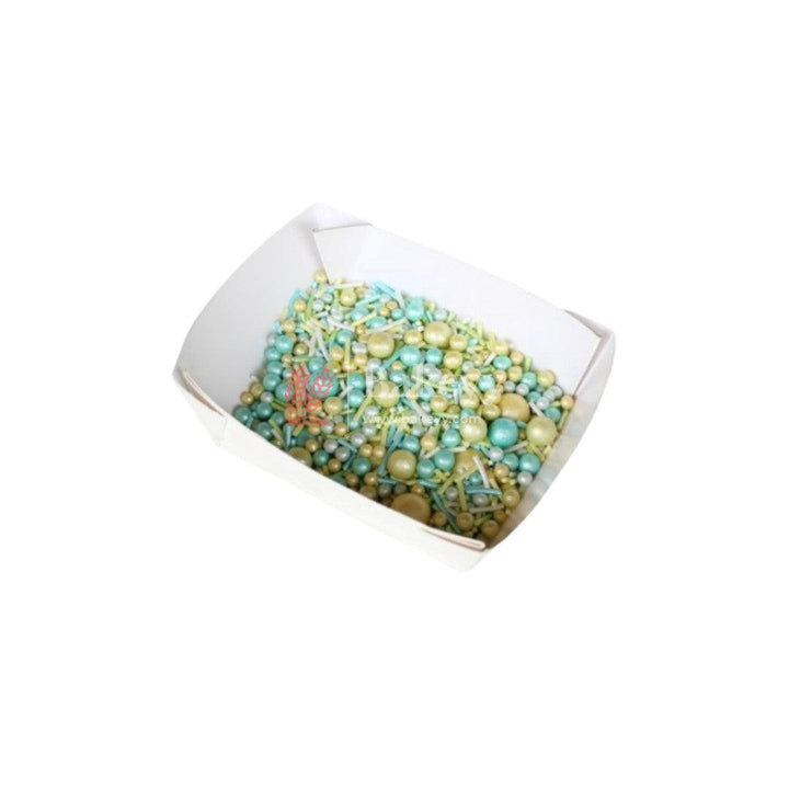 Silver, Turquoise & Gold Mixed Design Sprinklers | 100g - Bakeyy.com