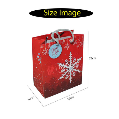 Festive Red Snowflake Christmas Gift Bags – Pack of 12 (23x19x10cm): Ideal for Holiday Gifting - Bakeyy.com - India - Festive Red Snowflake Christmas Gift Bags – Pack of 12 (23x19x10cm): Ideal for Holiday Gifting - Default Title