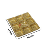 9 Cavity Gold Tray With Transparent Lid Cap  |PACK OF 10|