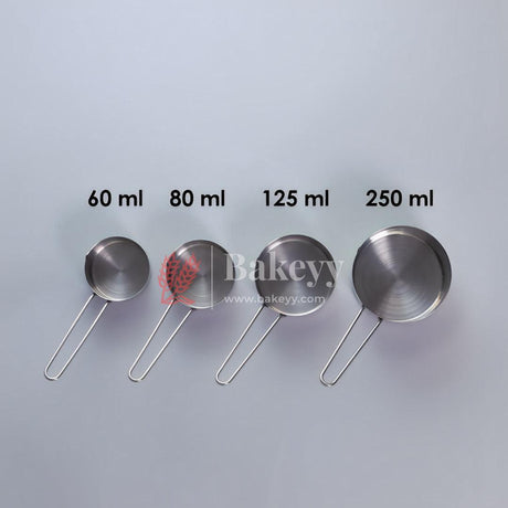 4 Piece Measuring Cup Set Stainless Steel - Bakeyy.com - India - 4 Piece Measuring Cup Set Stainless Steel - Default Title