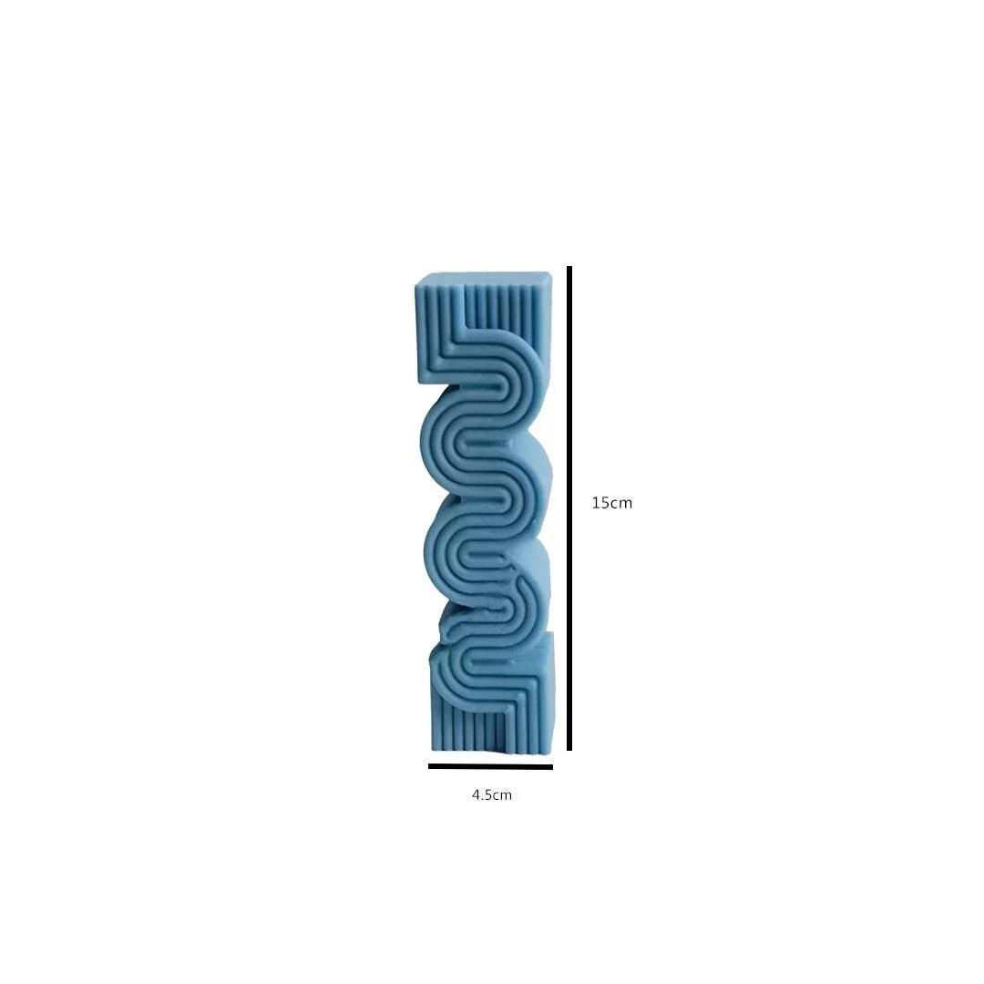 Geometric Wavy Stripe Shape Candle Silicone Mold | Cake Mould Fondant Decorating Cake - Bakeyy.com - India - Geometric Wavy Stripe Shape Candle Silicone Mold | Cake Mould Fondant Decorating Cake - Default Title