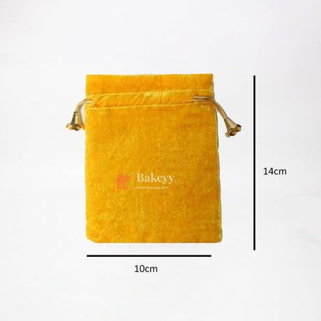 10x14 cm | Velvet Drawstring Potli Bag | Yellow Colour | Pack of 10 | Luxurious Gift & Storage Pouch | - Bakeyy.com - India - 10x14 cm | Velvet Drawstring Potli Bag | Yellow Colour | Pack of 10 | Luxurious Gift & Storage Pouch | - Default Title