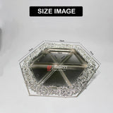 10 inch| Luxurious Hexagonal Metal Serving Tray with Elegant Floral Design | Luxurious Silver-Plated Metal Dry Fruit Tray