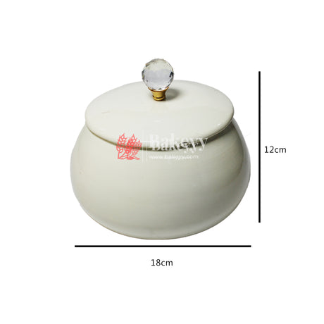 12x18cm | Iron / Food Grade White Metal Rasgulla Pot For Gift,Retun Gift | Clearance Sale ( No Return No Refund ) - Bakeyy.com - India - 12x18cm | Iron / Food Grade White Metal Rasgulla Pot For Gift,Retun Gift | Clearance Sale ( No Return No Refund ) - Default Title