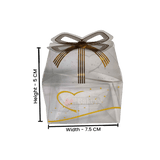 Bow with Heart Square Box | Chocolate PVC Box | Pack of 10 - Bakeyy.com - India - Bow with Heart Square Box | Chocolate PVC Box | Pack of 10 - Gold