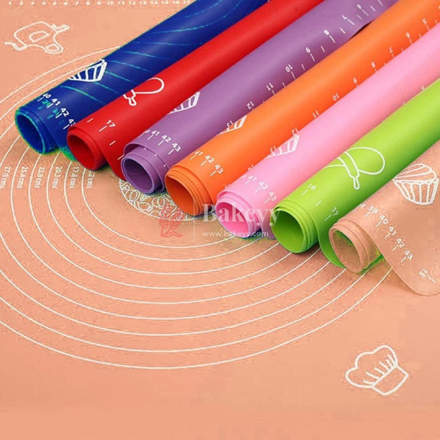 60x80 cm Silicone Baking Mat Non-Stick Fondant Rolling Mat Silicone Kneading - Bakeyy.com - India - 60x80 cm Silicone Baking Mat Non-Stick Fondant Rolling Mat Silicone Kneading - Almond / 60x80 cm