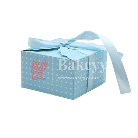Sky Blue with White Small Dotted Small Gift Box, Cute Kraft Paper Gift Boxes with Brown Ribbon, Wedding Favour Boxes, Kraft Brown Gift Box for Party, Wedding, Gifts | Pack Of 10 - Bakeyy.com - India - Sky Blue with White Small Dotted Small Gift Box, Cute Kraft Paper Gift Boxes with Brown Ribbon, Wedding Favour Boxes, Kraft Brown Gift Box for Party, Wedding, Gifts | Pack Of 10 - Default Title