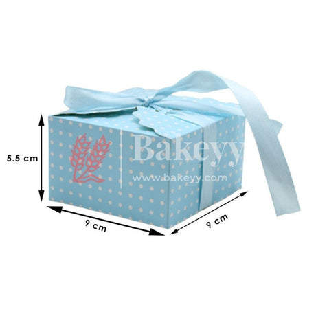 Sky Blue with White Small Dotted Small Gift Box, Cute Kraft Paper Gift Boxes with Brown Ribbon, Wedding Favour Boxes, Kraft Brown Gift Box for Party, Wedding, Gifts | Pack Of 10 - Bakeyy.com - India - Sky Blue with White Small Dotted Small Gift Box, Cute Kraft Paper Gift Boxes with Brown Ribbon, Wedding Favour Boxes, Kraft Brown Gift Box for Party, Wedding, Gifts | Pack Of 10 - Default Title