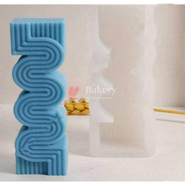 Small Geometric Wavy Stripe Shape Candle Silicone Mold - Bakeyy.com