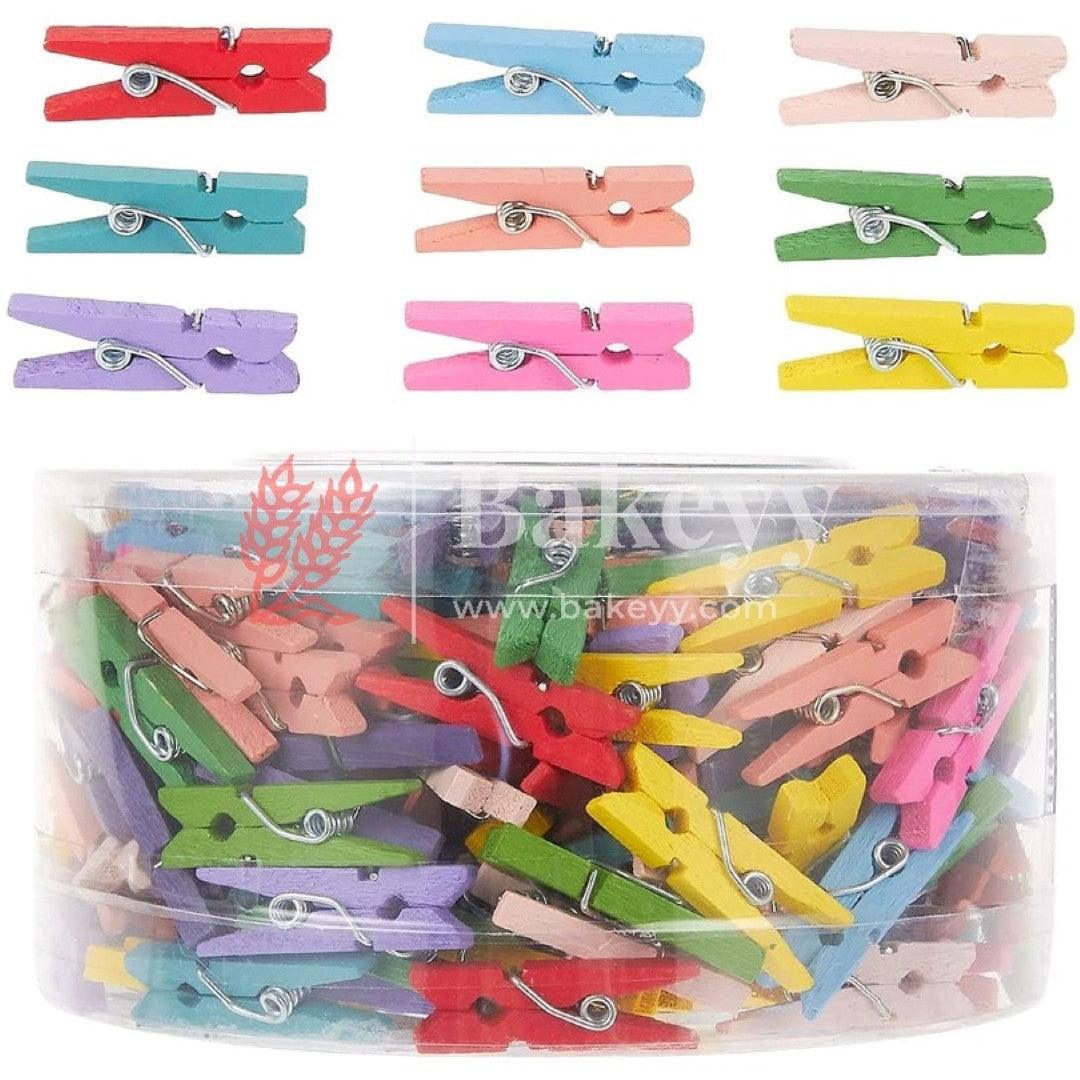 Small Mixed Colour Pegs for Photo Wall Home School Wedding Decoration, Clips Photo Pegs | Pack of 50 - Bakeyy.com - India - Small Mixed Colour Pegs for Photo Wall Home School Wedding Decoration, Clips Photo Pegs | Pack of 50 - Default Title