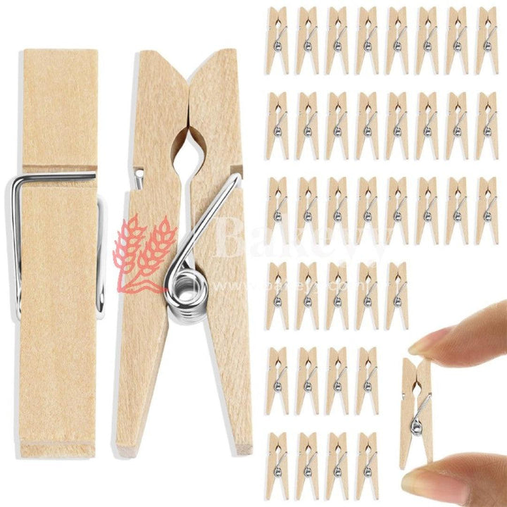 Small Pegs for Photo Wall Home School Wedding Decoration, Clips Photo Pegs | Pack of 50 - Bakeyy.com