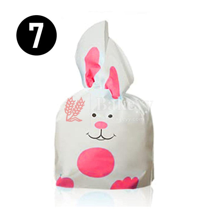 Small Rabbit Ear Candy Gift Bags Cute Plastic Bunny Goodie Bags Candy Bags for Kids Bunny Party Favors | Small | Pack of 50 - Bakeyy.com