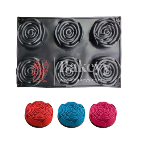 Small Rose Silicone Mould | Cake Mould Fondant Decorating Cake - Bakeyy.com - India - Small Rose Silicone Mould | Cake Mould Fondant Decorating Cake - Default Title