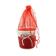 Small Round Basket With Organza Net for Party Decorations, Baby Shower Favors, Gift Boxes with Sheer Drawstring Bags - Bakeyy.com - India - Small Round Basket With Organza Net for Party Decorations, Baby Shower Favors, Gift Boxes with Sheer Drawstring Bags - Red