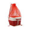 Small Square Basket With Organza Net for Party Decorations, Baby Shower Favors, Gift Boxes with Sheer Drawstring Bags - Bakeyy.com - India - Small Square Basket With Organza Net for Party Decorations, Baby Shower Favors, Gift Boxes with Sheer Drawstring Bags - Red